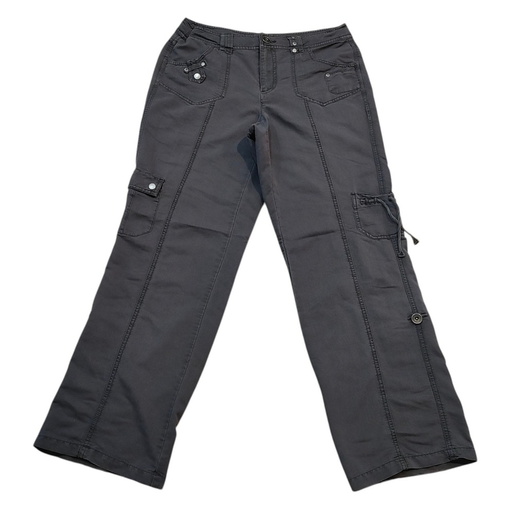 Saks Fifth Avenue Cargo Pants Gray Gorpcore Utility Tactical Straight Leg Size 8